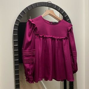 English Factory Puff Ruffle Blouse